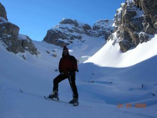 vista del canalone di salita
