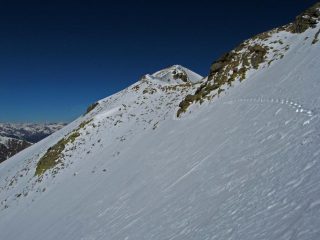 Il traverso finale verso la vetta