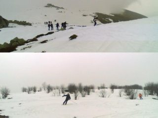 Ciaspole in salita - Sci in discesa