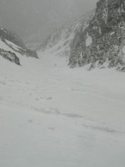 Nel canale sotto la nevicata