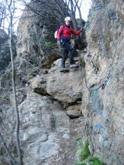 Uno dei nuovi tratti attrezzati in discesa