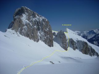 canalino d'accesso alla parte alta