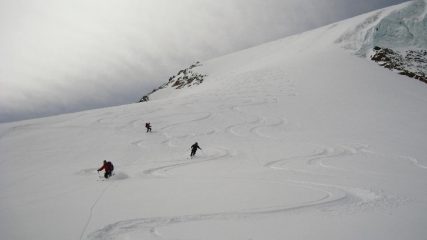 scendendo dalla gobba sul crestone a N del polluce verso il gornergrat