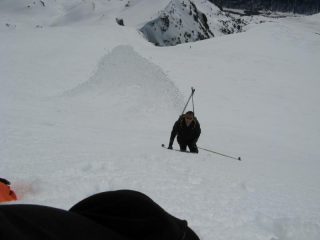 pendio sotto la verticale della punta