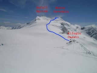 Itinerario dal rifugio casati, visto da Cima Solda
