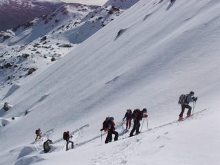 Sul tratto ripido della morena