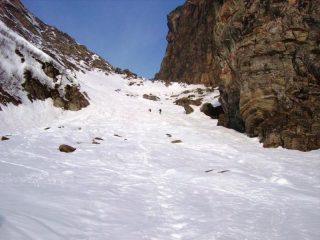 l'imbocco del canalone al mattino