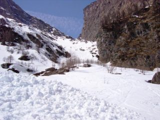 l'imbocco del canalone alle 13