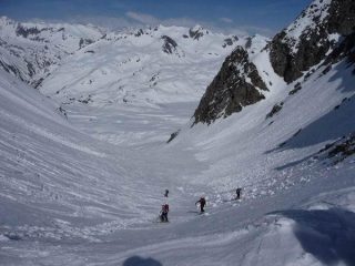 Il canalone che sale alla bocchetta del Castel