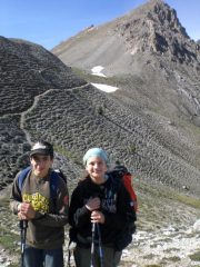 Mitici Andrea e Cecilia con la vetta conquistata, notare... cielo sereno!