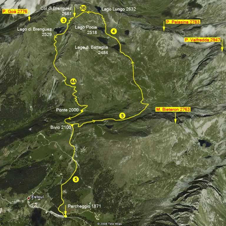 Itinerario e n° segnavia