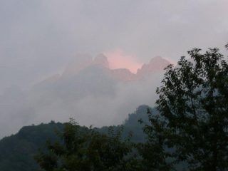 Da in La Piana, tramonto verso il Pedum.