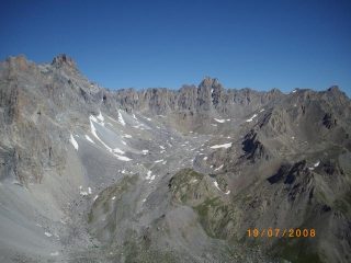 dalla cima verso Brech e Aig. de Chambeyron