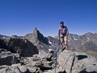 Gino sul cengione dopo il terzo tiro