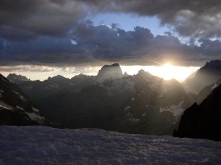 alba dal gruppo della Meije all'Ailefroide