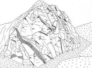 Schizzo della parete e vie