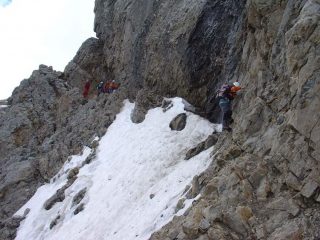Al ritorno all'inizio della prima cengia