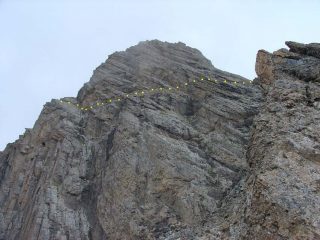Il traverso dopo la terza cengia