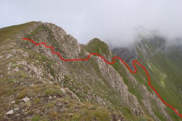 dalla cima l'itinerario di salita