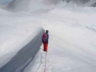 In discesa dalla Gran Tète