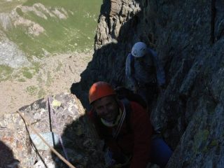 Roberto e Jek escono dalla Nord sulla Cresta dell'Ometto