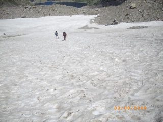 sul nevaio basso del circo glaciale Brocan