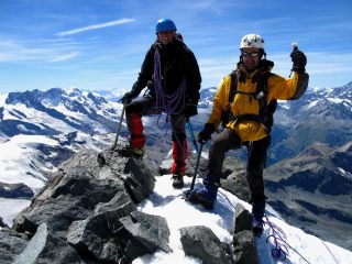 Davide e Massimo in vetta al Rimpfischorn