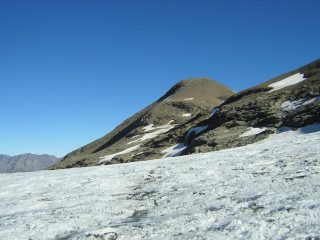la vetta dal ghiacciaio