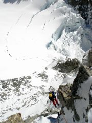 la prima doppia dal col eccles verso il gh. del freney