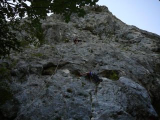 All'attacco. La via salita è a sx