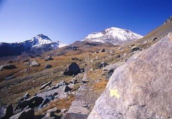 la vetta innevata del Ponton
