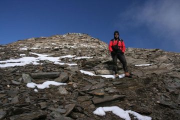 nella parte alta della cresta Sud-Ovest