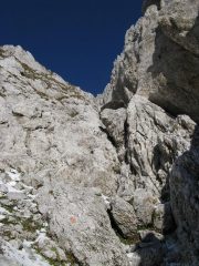 Pendii finali della via normale alla Presolana Centrale