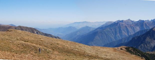 arrivando in vetta guardando verso la pianura