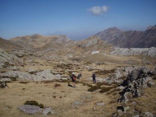 discesa nei pressi del lago Ratairà 