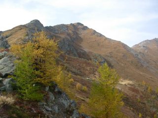 col Champillon a dx e punta col versante di discesa