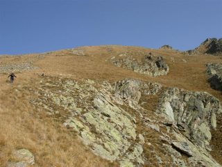 Il pendio iniziale per la Cima del Souffi