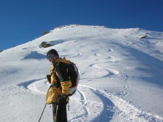 Il pendio terminale della P.ta Sud (3055m) della Piata di Lazin