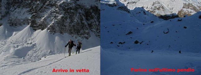 la vetta e la discesa