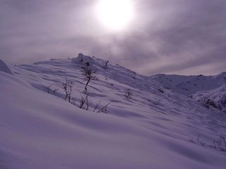 nei pressi della cima