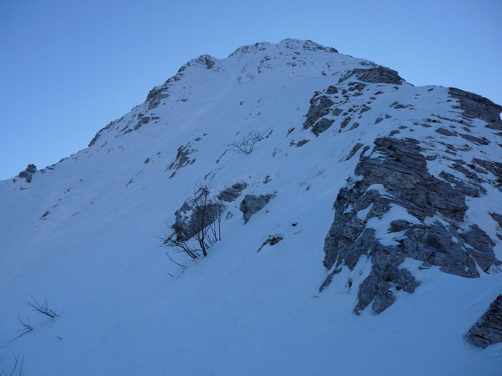 La cresta Nord dall'uscita del canale