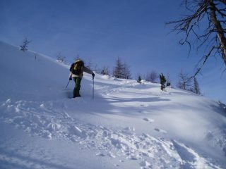 in prossimità della vetta