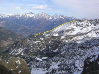 La parte superiore dell' itinerario al Bec di Nona.