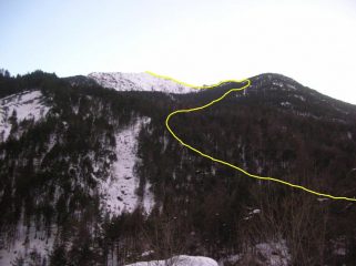 Itinerario al Bec di Nona dal parcheggio.
