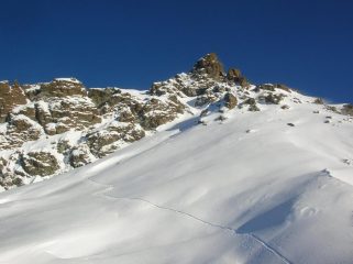 Primo e secondo canalino visti dall' Arête de Ponton.