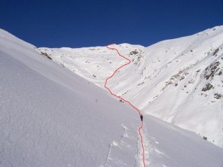 traccia percorso a partire dalla sella