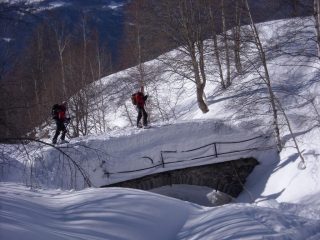 quasi a trovinasse, passaggio nel bosco....c'è giusto un po' di neve!
