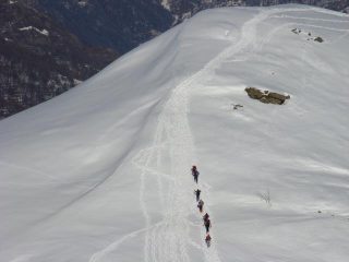 gruppo del CAI Ivrea sulla taccia di ritorno