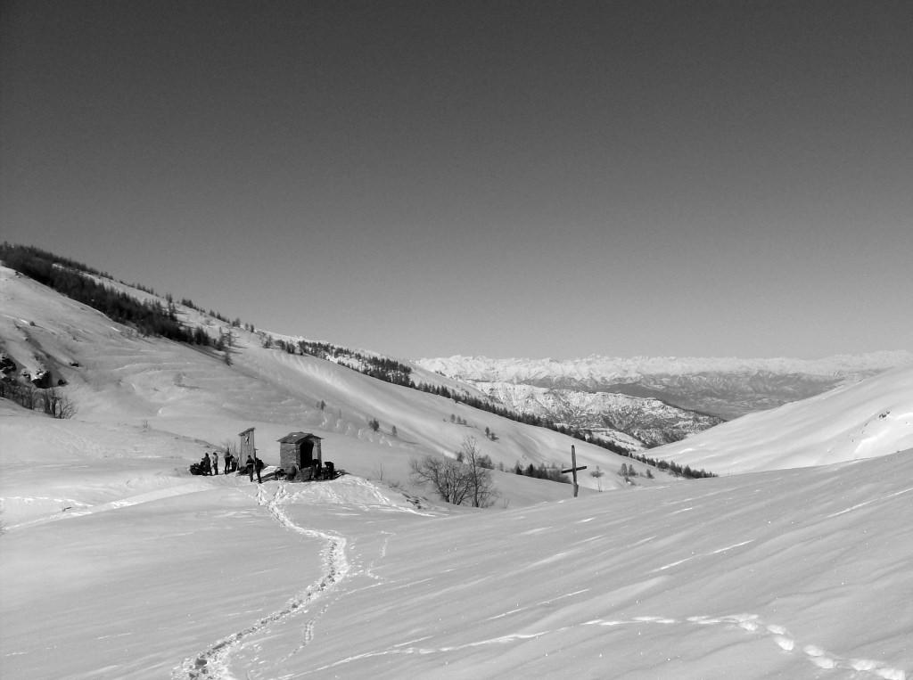 Colle del Prete in inverno dalla cima a sud