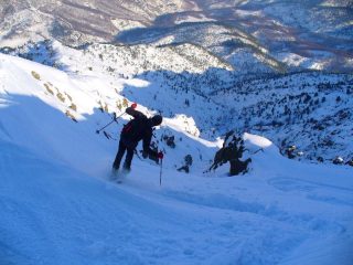 Andrea all'ingresso del primo canalino